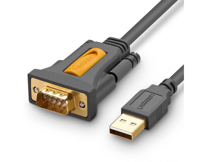 Кабел Ugreen USB-A към DB9 RS-232 1,5 м CR104 - сив