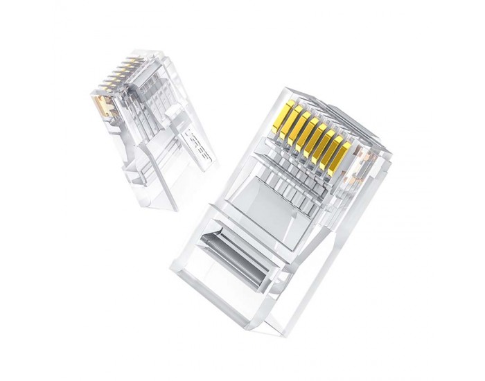 Кабелен накрайник Ugreen NW120 RJ45, 8P/8C, Cat.6/6e, UTP 60558 - 100 броя в комплект