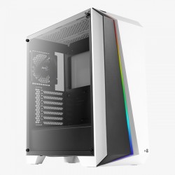 Кутия за настолен компютър Aerocool Cylon Pro RGB прозрачен панел от закалено стъкло CYLON-PRO-G-WT-V2 - бяла - Aerocool