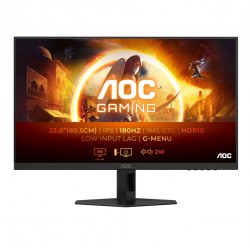 Монитор AOC 24G4XE, 23.8" IPS WLED, 1920x1080@180Hz, 1ms GtG, 0.5ms MPRT, 300cd m/2, 1000:1, 80M:1 DCR, Adaptive Sync, FlickerFree, Low Blue Mode, 2Wx2, Tilt, 2xHDMI, DP - Монитори