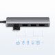 Мултифункционален USB хъб Ugreen 4 в 1 USB Type C - 4 x USB 3.2 с USB-C захранващ порт (CM219 70336) - сив