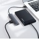 Мултифункционален USB хъб Ugreen 4 в 1 USB Type C - 4 x USB 3.2 с USB-C захранващ порт (CM219 70336) - сив