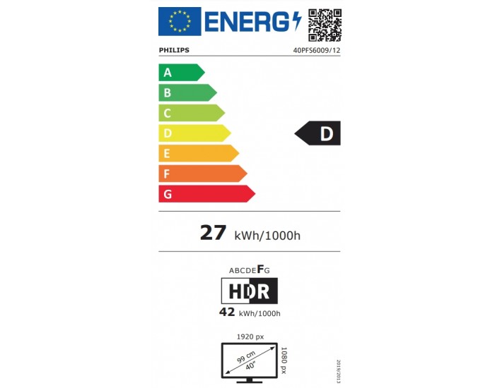 Телевизор Philips 40PFS6009/12, 40" 4K Ultra HD LED, 3840 x 2160, DVB-T/T2/T2-HD/C/S/S2, HDR 10, HLG, Titan OS, Pixel Precise Ultra HD, VRR, HDMI*3, USB*2, WiFi 4, lan, 2x10W RMS, Black