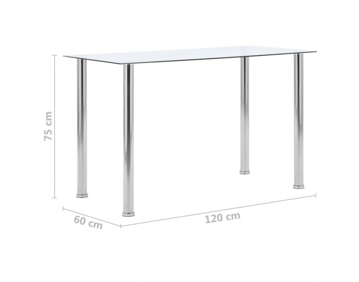 Sonata H Трапезна маса, прозрачна, 120x60x75 см, закалено стъкло