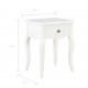 280005 Sonata H Nightstand White 40x30x50 cm Solid Pine Wood