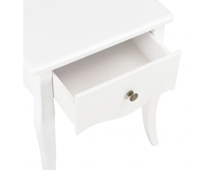 280005 Sonata H Nightstand White 40x30x50 cm Solid Pine Wood