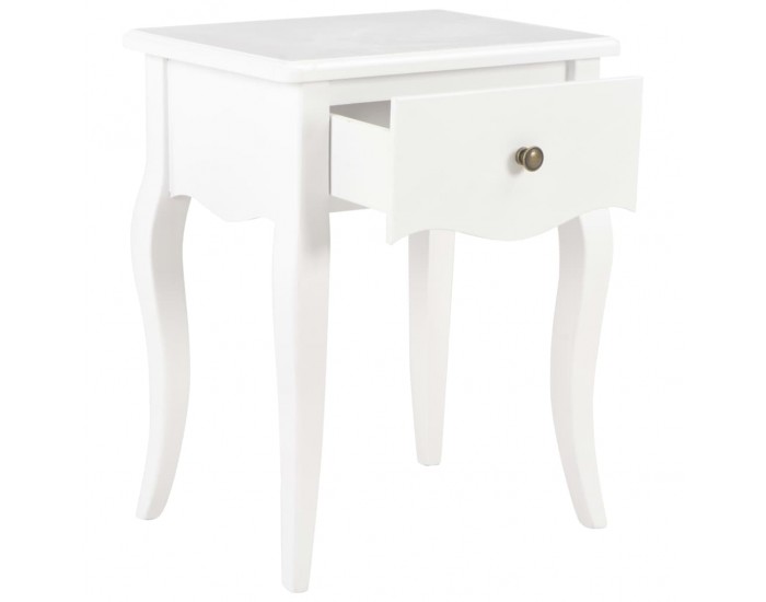 280005 Sonata H Nightstand White 40x30x50 cm Solid Pine Wood