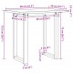 Sonata H Трапезна маса О-образна рамка 80x50x75,5 см бор масив и чугун