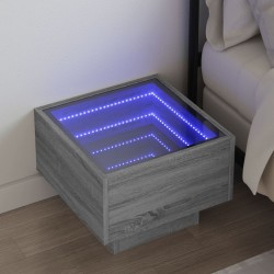 Sonata H Нощна масичка с Infinity LED, сив сонома, 40x40x30 см - Нощни шкафчета