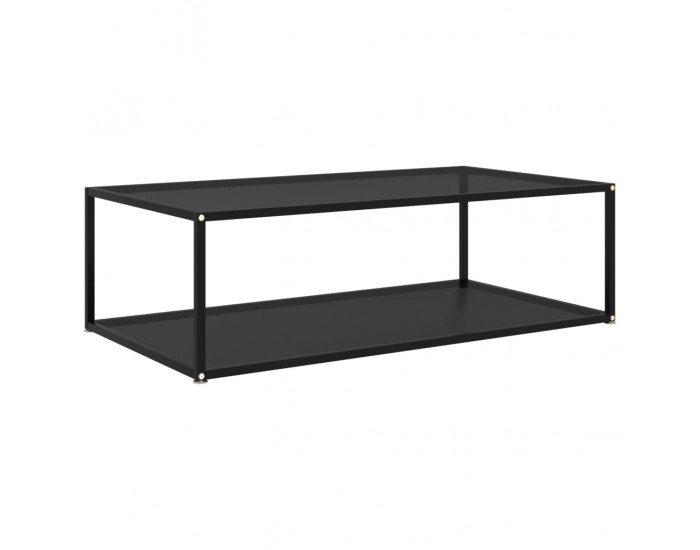 322903 Sonata H Coffee Table Black 120x60x35 cm Tempered Glass