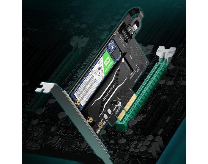 Адаптер за разширителна карта Ugreen PCIe 3.0 x4 към M.2 NVMe drive CM302 - черен