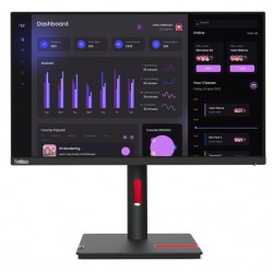 Монитор Lenovo ThinkVision T24i-30 23.8", IPS, AG, 4 ms, 250 cd/m2, 1000:1, 1920x1080, 60Hz, Tilt, Swivel, Pivot, Height Adjust Stand, HDMI, DP, VGA, 5 x USB - Монитори