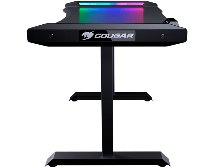 COUGAR Mars 120 Gaming Desk, USB 3.0 x 1/ USB 2.0 x 1/ 3.5mm Audio jack x 2/RGB button, 1250x810x740(mm), Ergonomic & Scratch Resistant Gaming Space, Carbon Fiber Texture, Multifunctional Design, Dual-sided ARGB, Welded Steel Frame, Maximum Stability