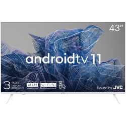 43', UHD, Android TV 11, White, 3840x2160, 60 Hz, Sound by JVC, 2x12W, 53 kWh/1000h , BT5.1, HDMI ports 4, 24 months - Офис