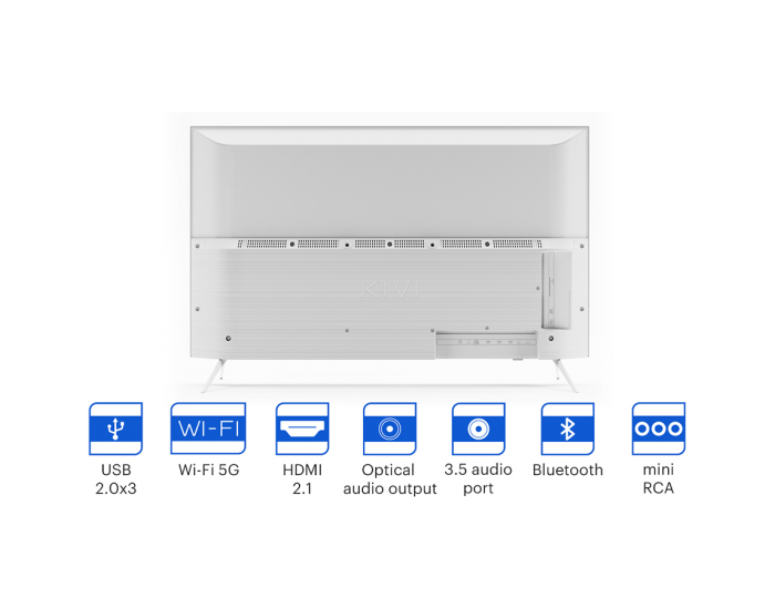 43', UHD, Android TV 11, White, 3840x2160, 60 Hz, Sound by JVC, 2x12W, 53 kWh/1000h , BT5.1, HDMI ports 4, 24 months