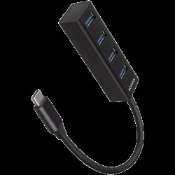 AXAGON HUE-M1C 4x USB3.2 Gen 1 MINI hub, metal, 20cm USB-C cable - Офис