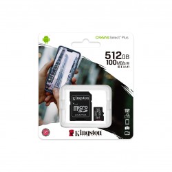 KINGSTON 512GB microSDXC Canvas Select Plus 100R A1 C10 Card + ADP - USB Хъбове, Четци и Флашки