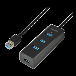 AXAGON HUE-S2BL 4x USB3.0 Charging Hub 1.2m Cable, MicroUSB Charging - Офис