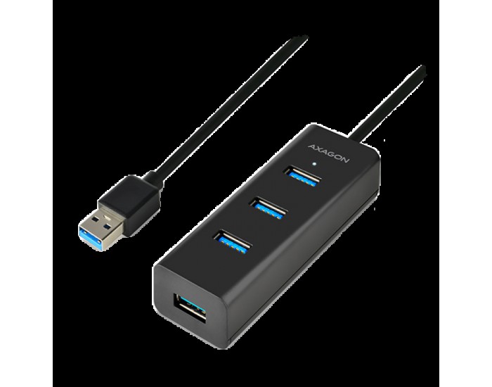 AXAGON HUE-S2BL 4x USB3.0 Charging Hub 1.2m Cable, MicroUSB Charging