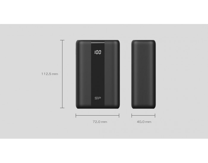 SILICON POWER (Power Bank)30000mAh, QC3.0+PD/Type-C*1, Micro-B*1, Type-A*1, Lightning*1, QX55, Black