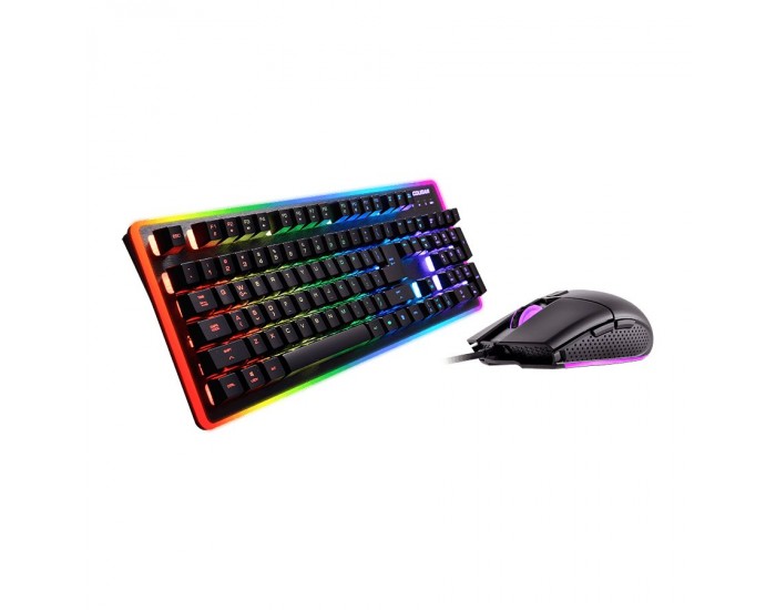 COUGAR DEATHFIRE EX COMBO Gaming Keyboard with Gaming Mouse, Hybrid Mechanical (20 million keystrokes),19-Key Rollover,8 backlight effects/8 colors backlight, ADNS-5050 Optical gaming mouse sensor, Resolution-1000/500/1500/2000 DPI