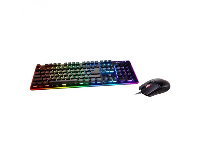 COUGAR DEATHFIRE EX COMBO Gaming Keyboard with Gaming Mouse, Hybrid Mechanical (20 million keystrokes),19-Key Rollover,8 backlight effects/8 colors backlight, ADNS-5050 Optical gaming mouse sensor, Resolution-1000/500/1500/2000 DPI