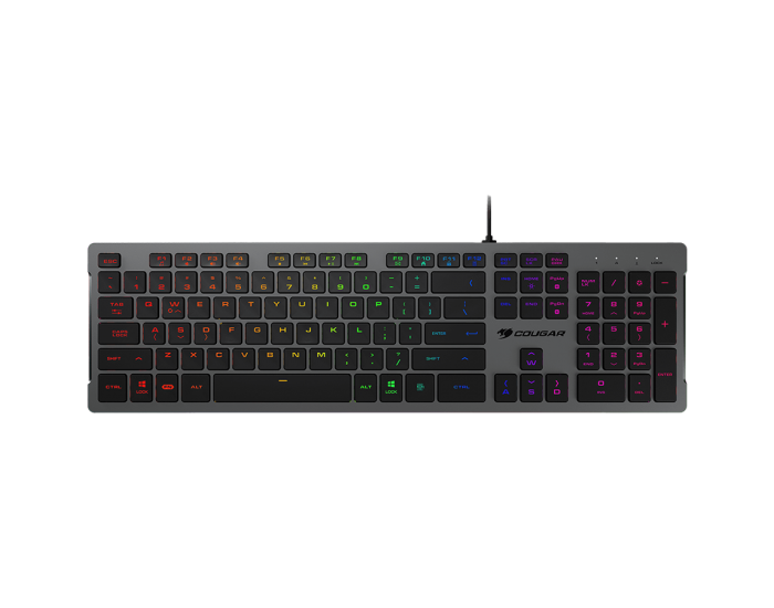 COUGAR Vantar S, Gaming Keyboard, Flat Caps With Scissor-Switch, 19-Key Rollover, Eight Backlight Effects, Anti-Ghosting Technology, Adjustable Stand, Dimensions: 446.5 x 128 x 16.3 mm