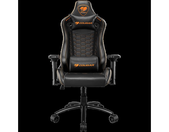 COUGAR OUTRIDER S Black, Gaming Chair, Body-embracing High Back Design, Premium PVC Leather, Head and Lumbar Pillow, 180º Reclining, Full Steel Frame, 4D Adjustable Armrest, Class 4 Gas Lift Cylinder