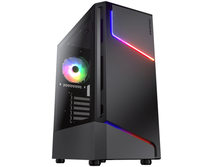 COUGAR MX360 RGB, Mid Tower, 3x 120 ARGB Fans, RGB Button, Tempered Glass, Mini ITX / Micro ATX / ATX , USB 3.0 x 2, USB 2.0 x 1, Mic x 1 / Audio x 1