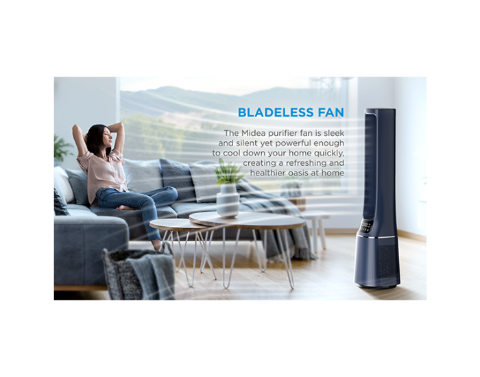 Bladeless Fan & air purifier, Smart WiFi, digital with IOT and remote, H13 HEPA filter, 10 speeds, wide oscillation, ION mode, up to 48 m2, timer, INTELLIGENT WIND, sleep mode, Led display