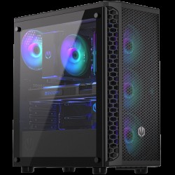 Endorfy Signum 300 ARGB, Mid-Tower, ATX/mATX/mITX, 2x USB-A (3.1 GEN 1), 1x Audio/1x Mic, 4x STRATUS 120 PWM ARGB fans, ARGB Controller, Tempered Glass, Mesh Front Panel, 413×216×447mm, 3 Year Warranty - Офис