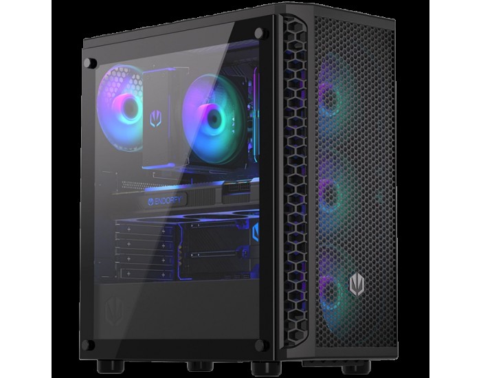 Endorfy Signum 300 ARGB, Mid-Tower, ATX/mATX/mITX, 2x USB-A (3.1 GEN 1), 1x Audio/1x Mic, 4x STRATUS 120 PWM ARGB fans, ARGB Controller, Tempered Glass, Mesh Front Panel, 413×216×447mm, 3 Year Warranty