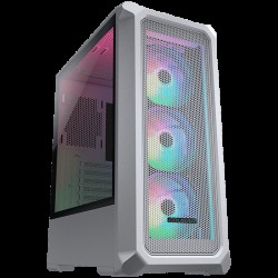 COUGAR Archon 2 Mesh RGB (White), Mid Tower, Mini ITX / Micro ATX / ATX, USB 3.0 x 2, USB 2.0 x 1, Mic x 1 / Audio x 1, RGB Button, 3mm Tempered Glass - COUGAR GAMING