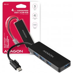 AXAGON HUE-G1C 4x USB3.1 Gen1 SLIM hub w. 14cm Type-C cable - Офис