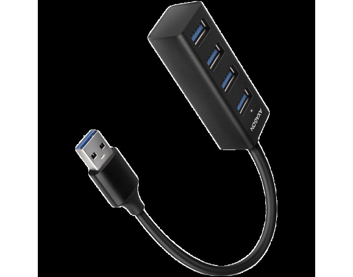 AXAGON HUE-M1AL 4x USB 3.2 Gen 1 MINI hub, metal, 1.2m USB-A cable