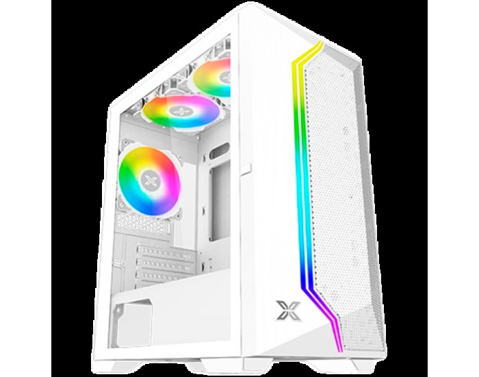 Gemini II Arctic EN48656, White, MATX/ Mini- ITX, U3x1+U2x2, Meshed Grill ARGB LED Frontpanel & Left TG, 3PCS X24F Arctic Fixed RGB Fan