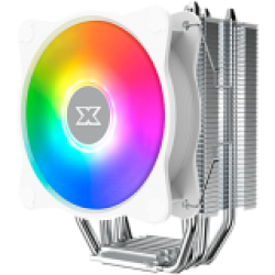 Windpower 964 RGB Arctic EN47604, White Top Fin, 92mm White RGB PWM Fan, Single Rainbow LED Mode, Reinforced Plastic Backplate - Xigmatek