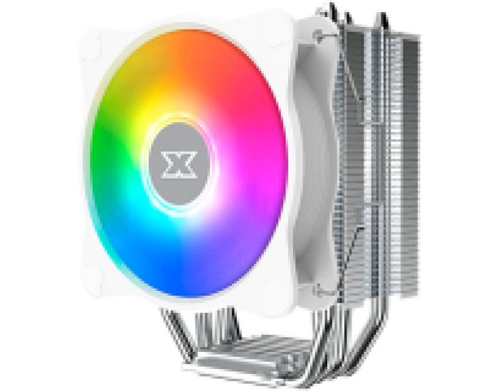 Windpower 964 RGB Arctic EN47604, White Top Fin, 92mm White RGB PWM Fan, Single Rainbow LED Mode, Reinforced Plastic Backplate