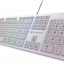 COUGAR Vantar S White, Gaming Keyboard, Flat Caps With Scissor-Switch, 19-Key Rollover, Eight Backlight Effects, Anti-Ghosting Technology, Adjustable Stand, Dimensions: 446.5 x 128 x 16.3 mm - COUGAR GAMING