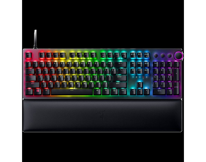 Razer Huntsman V2, Optical Gaming Keyboard (Linear Red Switch), US Layout, Doubleshot PBT Keycaps, Sound Dampening Foam, Razer Chroma™ RGB, Up to 8000Hz polling rate, Aluminum matte top plate