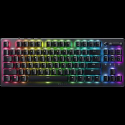 Razer DeathStalker V2 Gaming Keyboard, Red Switch, US Layout, Low-Profile Optical Switches (Linear), Ultra-Slim Casing with Durable Aluminum Top Plate, Laser-Etched Keycaps with Razer HyperGuard Coating, Wired - Detachable braided fiber Type-C cable - Клавиатури, Мишки и Падове