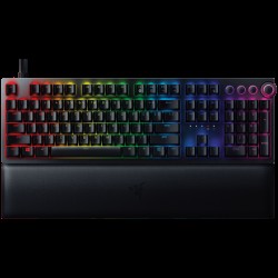 Razer Huntsman V2, Optical Gaming Keyboard with Near-zero Input Latency (Clicky Optical Switch), US Layout, Doubleshot PBT Keycaps, Sound Dampening Foam, Razer Chroma™ RGB, Up to 8000Hz polling rate, Aluminum matte top plate - Клавиатури, Мишки и Падове