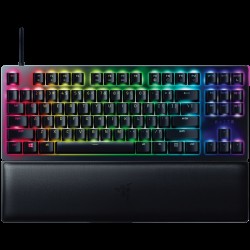 Razer Huntsman V2 Tenkeyless, Optical Gaming Keyboard (Clicky Optical Switch), US Layout, Doubleshot PBT Keycaps, Sound Dampening Foam, Razer Chroma™ RGB, Up to 8000Hz polling rate, Aluminum matte top plate - Клавиатури, Мишки и Падове