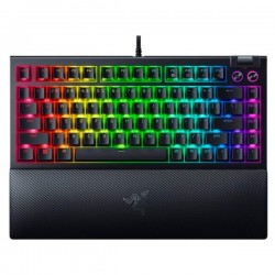 Razer BlackWidow V4 75%, Gaming Keyboard, US Layout, Razer Chroma RGB, Hot-swappable Design, Detachable Type C Cable, PCB & Case sound dampening foam, Up to 8,000 Hz polling rate, Doubleshot ABS Keycaps, Magnetic Plush Leatherette - Клавиатури, Мишки и Падове