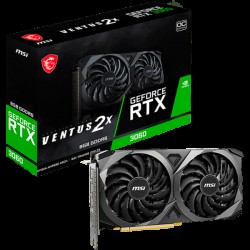 MSI Video Card Nvidia GeForce RTX 3060 VENTUS 2X 8G OC, 8GB GDDR6, 128-bit, 15 Gbps Effective Memory Clock, 1807 MHz Boost, 3584 CUDA Cores, PCIe 4.0, 3x DisplayPort 1.4a, HDMI 2.1, RAY TRACING, Dual Fan, 550W Recommended PSU, Metal Backplate, 3Y - Компютърни Компоненти