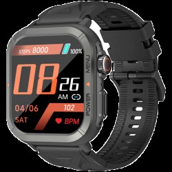 Blackview W30, 1.91 inch Display, 320*380 pixel, 300mAh battery, 100+ Workout Modes, 10-meter Water-resistance, Heart Rate & Blood Oxygen Monitor, Up To 5-7 Days of Battery Life, 128MB Flash, Black - Blackview