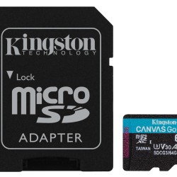 Kingston 64GB microSDXC Canvas Go Plus 170R A2 U3 V30 Card + ADP, EAN: 740617301045 - USB Хъбове, Четци и Флашки