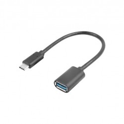 Адаптер Lanberg Adater Cable USB-C(M) 3.1->USB-A(F) OTG 15CM Black - Lanberg