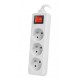 Разклонител Lanberg power strip 1.5m, 3 sockets, french with circuit breaker quality-grade copper cable, white