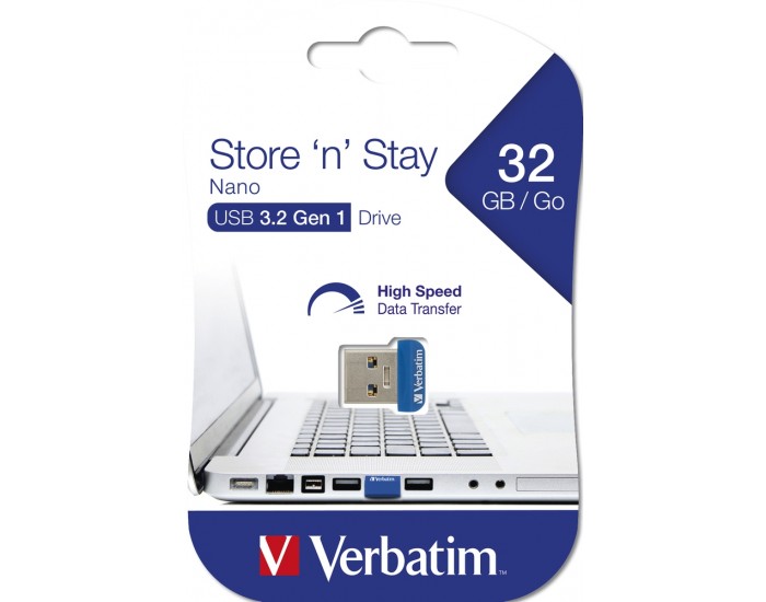 Памет Verbatim USB 3.0 Nano Store 'N' Stay 32GB